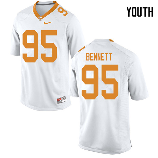 Youth #95 Kivon Bennett Tennessee Volunteers College Football Jerseys Sale-White - Click Image to Close